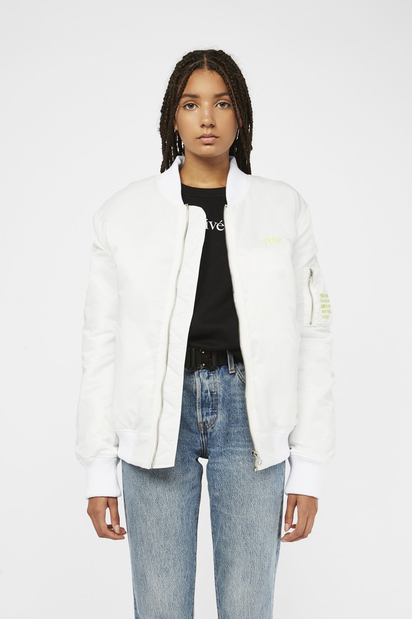 WOMEN FLIGHT BOMBER JACKET - WHITE