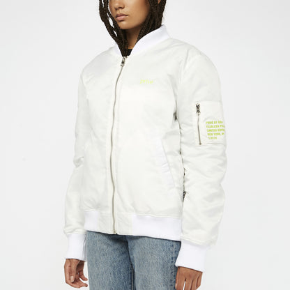 WOMEN FLIGHT BOMBER JACKET - WHITE